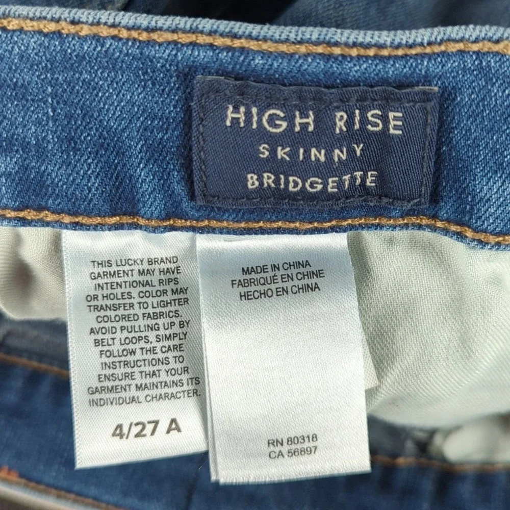 Lucky Brand High Rise Skinny Bridgette Ankle Jeans Raw Hem Button Fly Women's 4 - Picture 10 of 11